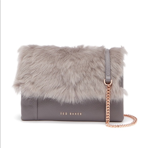 Ted Baker Handbags - Ted Baker Fuzzi Genuine Shearling Trimmed Leather
